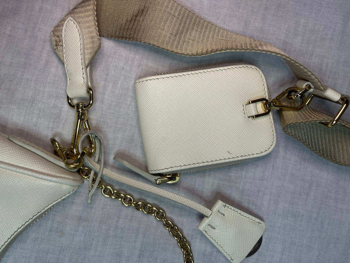 BORSA PRADA Re-Edition 2005 in saffiano bianca