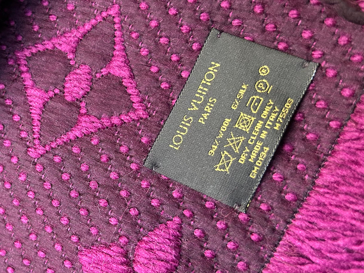 LOUIS VUITTON SCIARPA LOGOMANIA ROSA/VIOLA