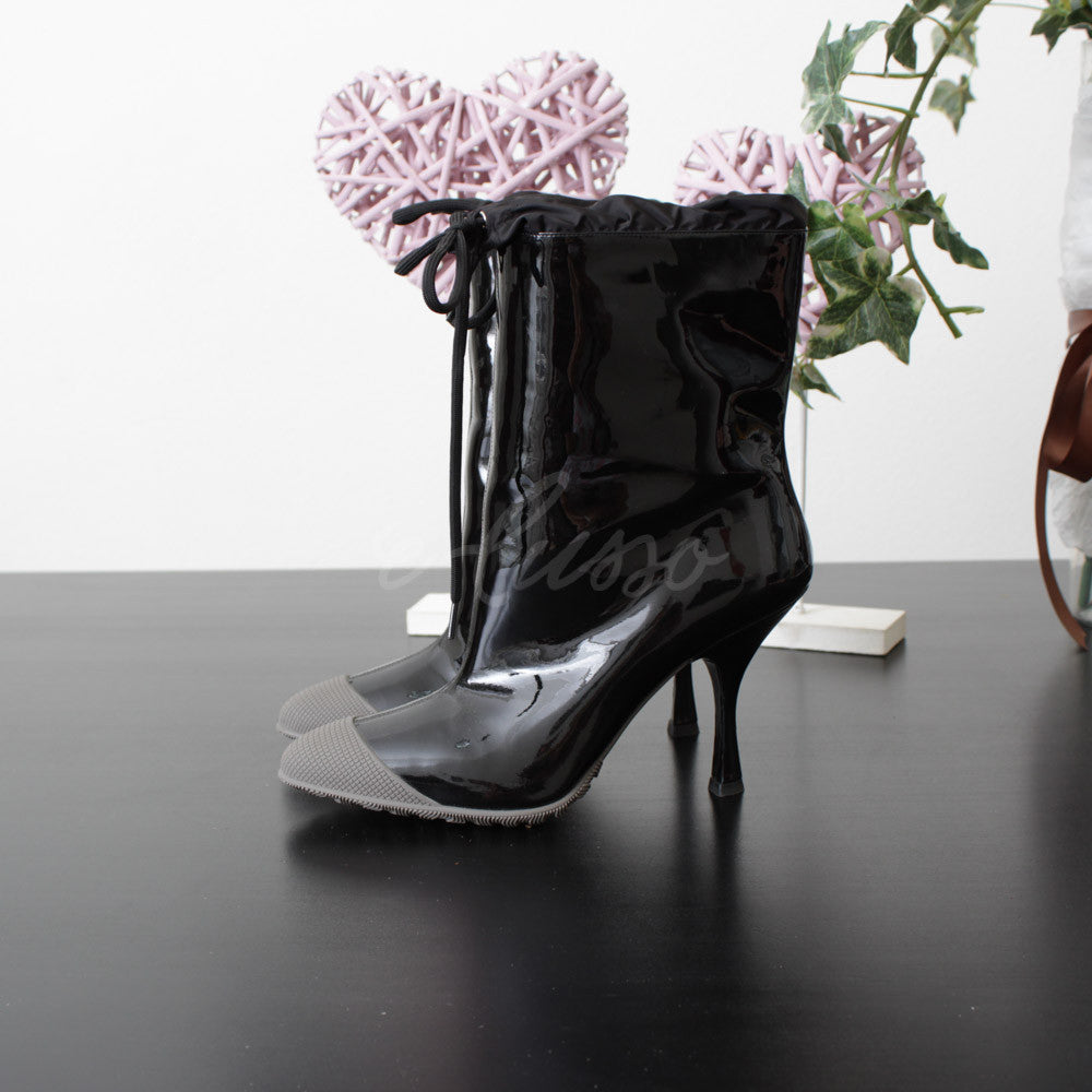 MIU MIU STIVALETTO VERNICE NERO N.39