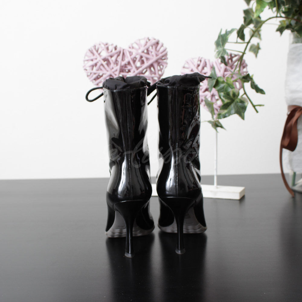 MIU MIU STIVALETTO VERNICE NERO N.39