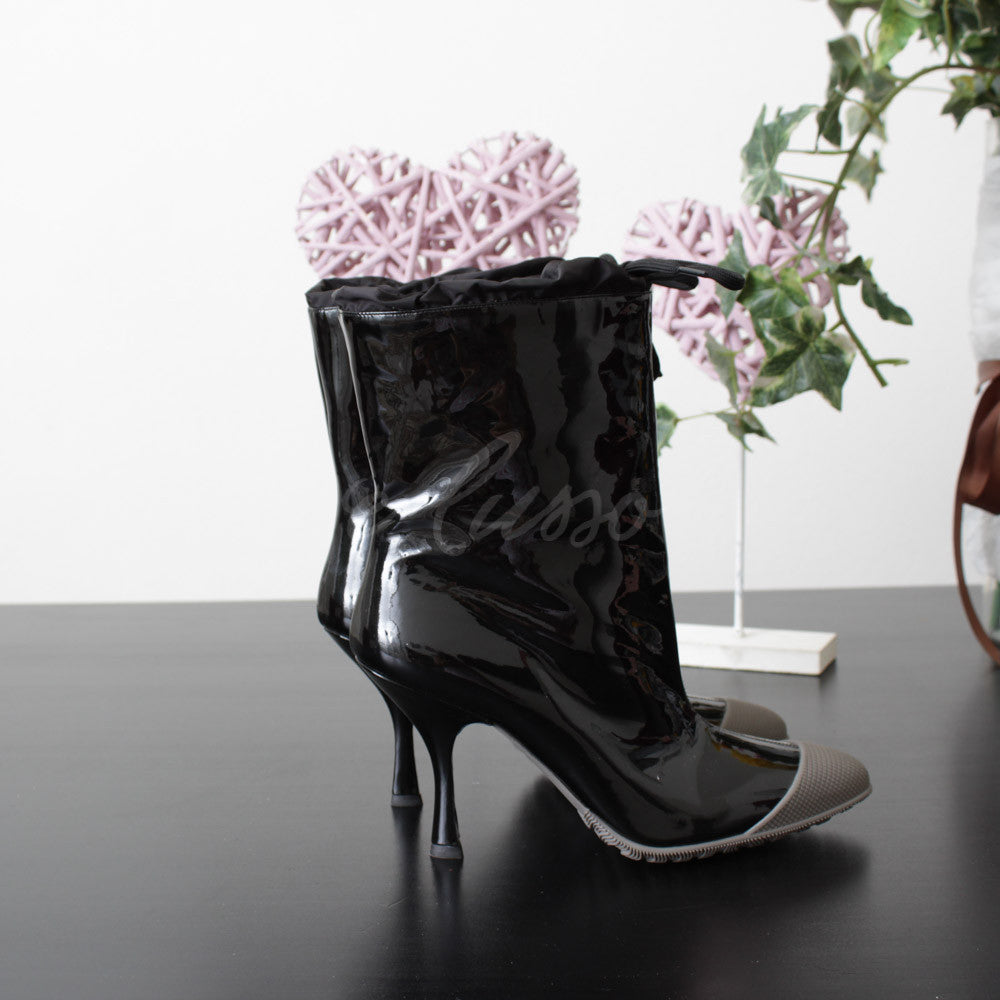 MIU MIU STIVALETTO VERNICE NERO N.39