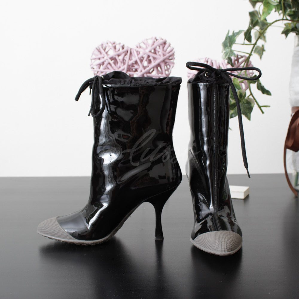 MIU MIU STIVALETTO VERNICE NERO N.39