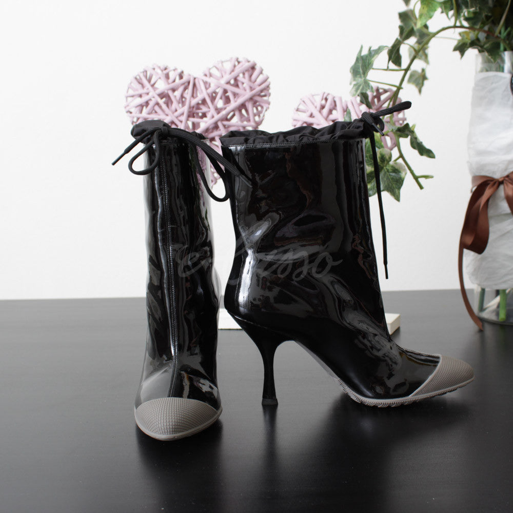 MIU MIU STIVALETTO VERNICE NERO N.39