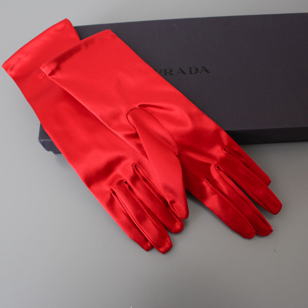 PRADA GUANTI ROSSI MISURA 7 1/2