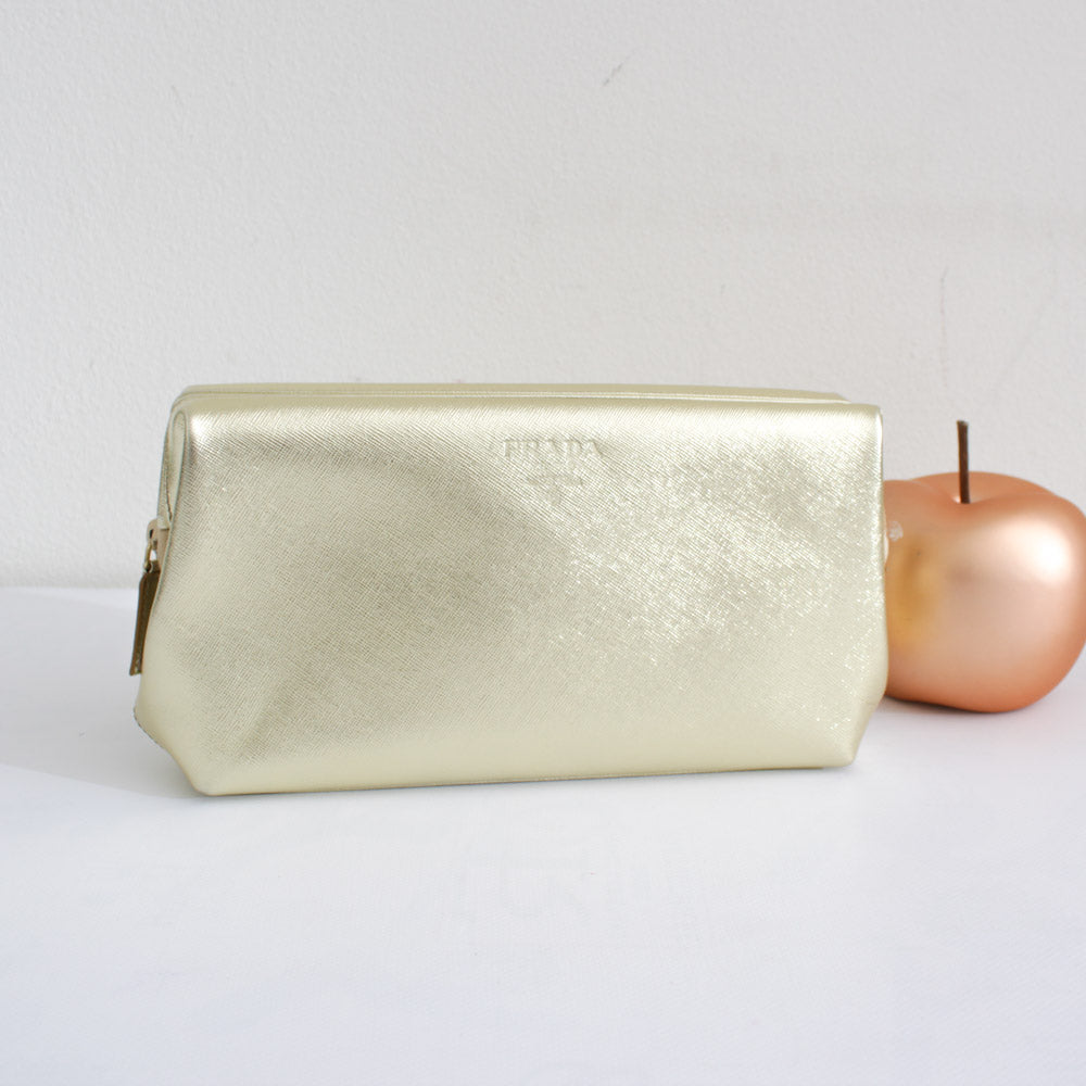 PRADA BEAUTY POCHETTE SAFFIANO ORO