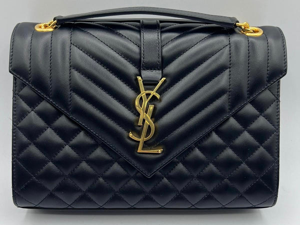 BORSA SAINT LAURENT ENVELOPE MEDIA IN PELLE LISCIA