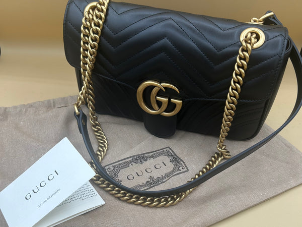 BORSA GUCCI MARMONT NERA 26CM